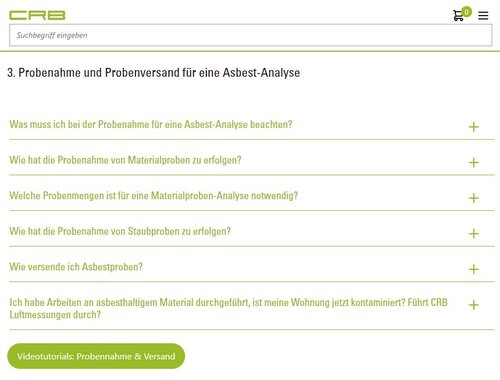 sezione FAQ